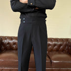 High Waist Draped Nine-Point Trousers