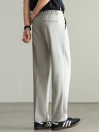 Adjustable Leather Buckle Casual Pants