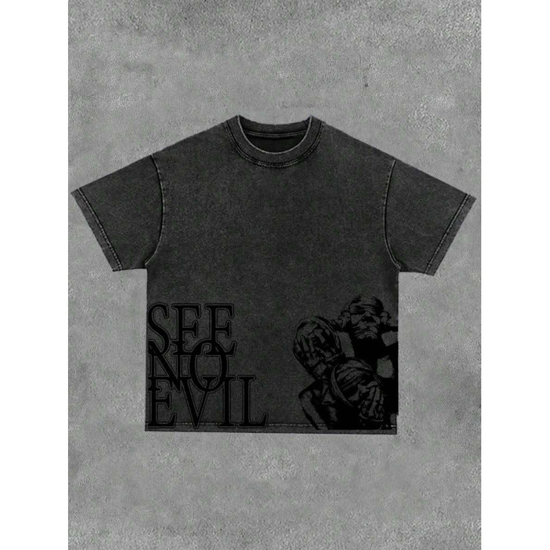 Men's Retro Cotton T-Shirt with Print