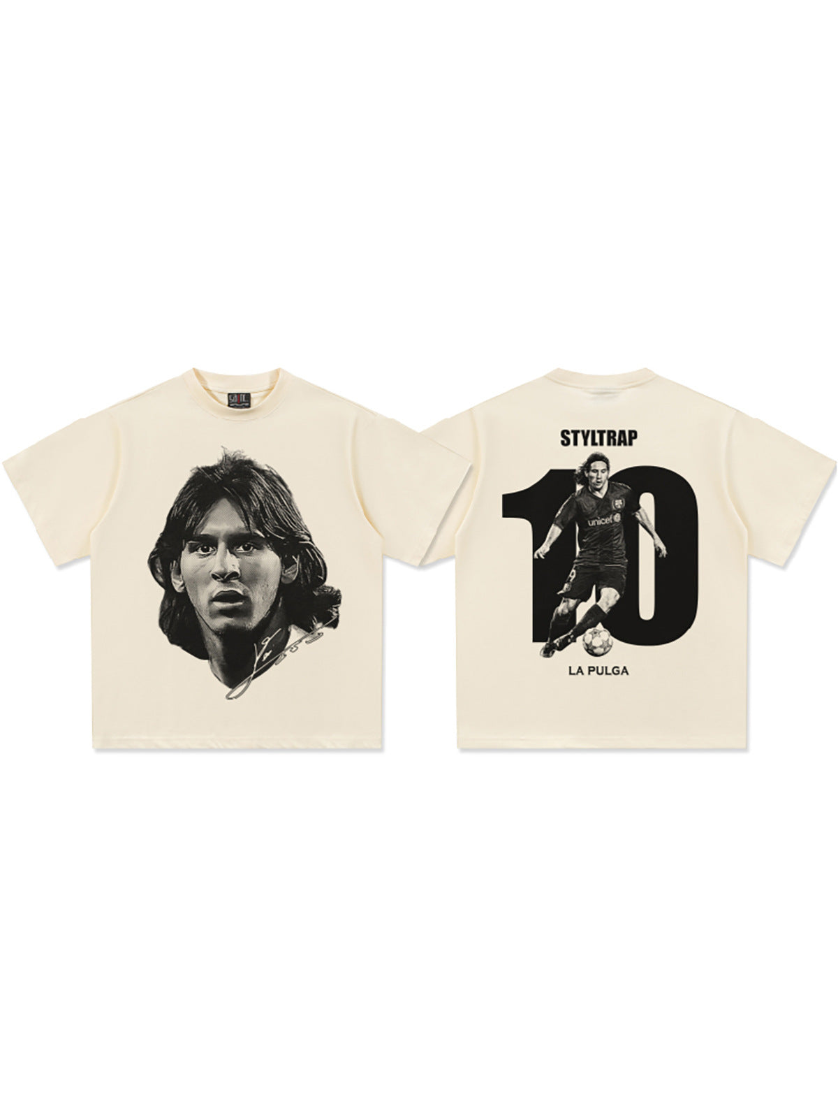 Vintage Football Print Cotton T-Shirt