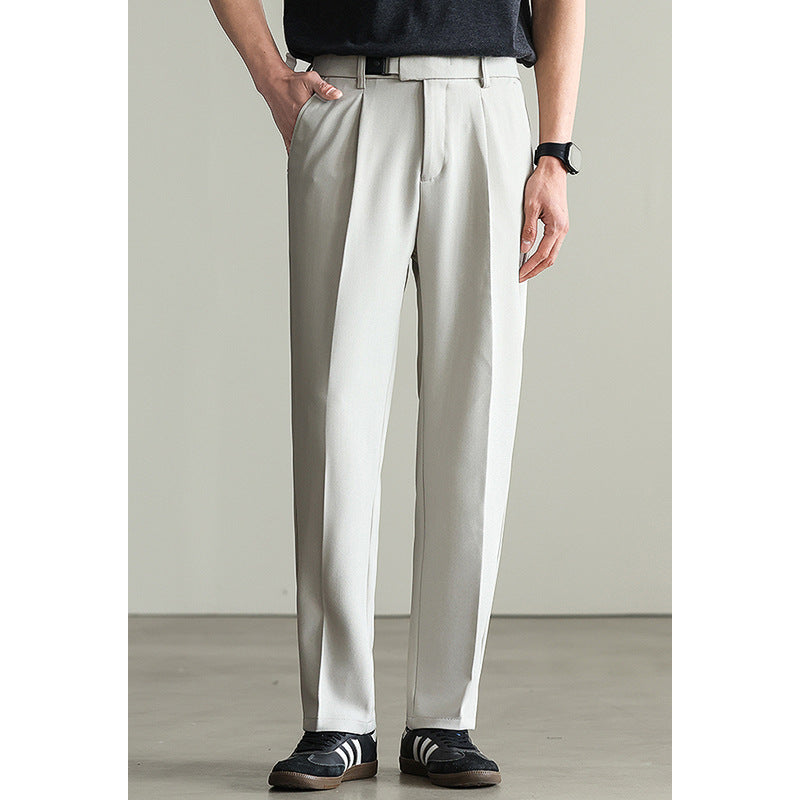 Adjustable Leather Buckle Casual Pants