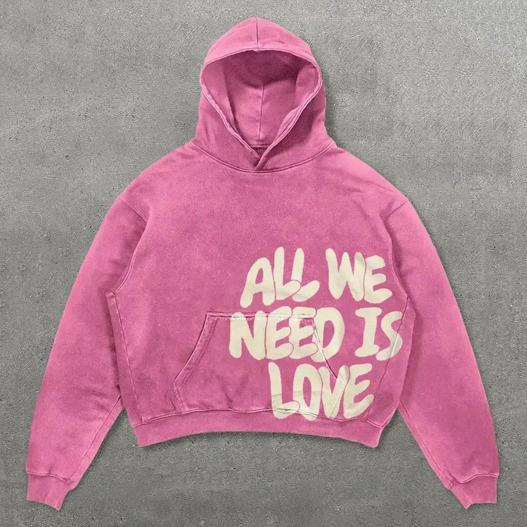 Anime Print Hooded Sweatshirt