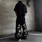 Vintage Embroidery Denim Pants