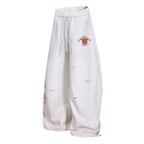 Vintage Style Loose Fit Cotton Blend Pants