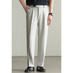 Adjustable Leather Buckle Casual Pants