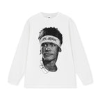 Vintage Football Print Cotton T-Shirt