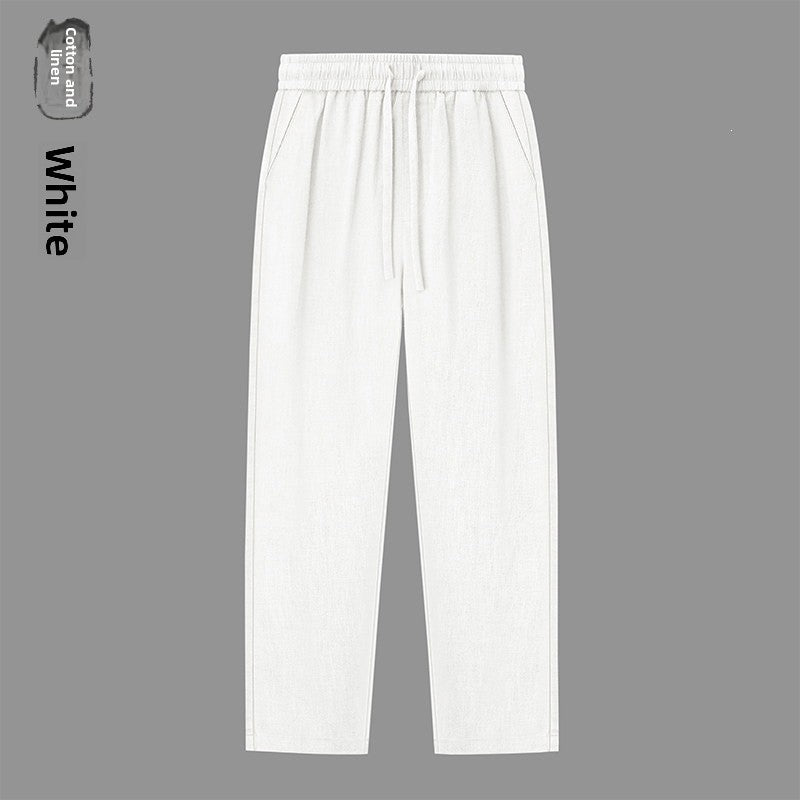 Men's Linen Cotton Straight Leg Pants