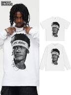 Vintage Football Print Cotton T-Shirt