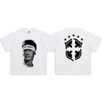 Vintage Football Print Cotton T-Shirt