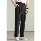 Adjustable Leather Buckle Casual Pants