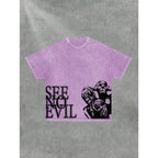 Men's Retro Cotton T-Shirt with Print