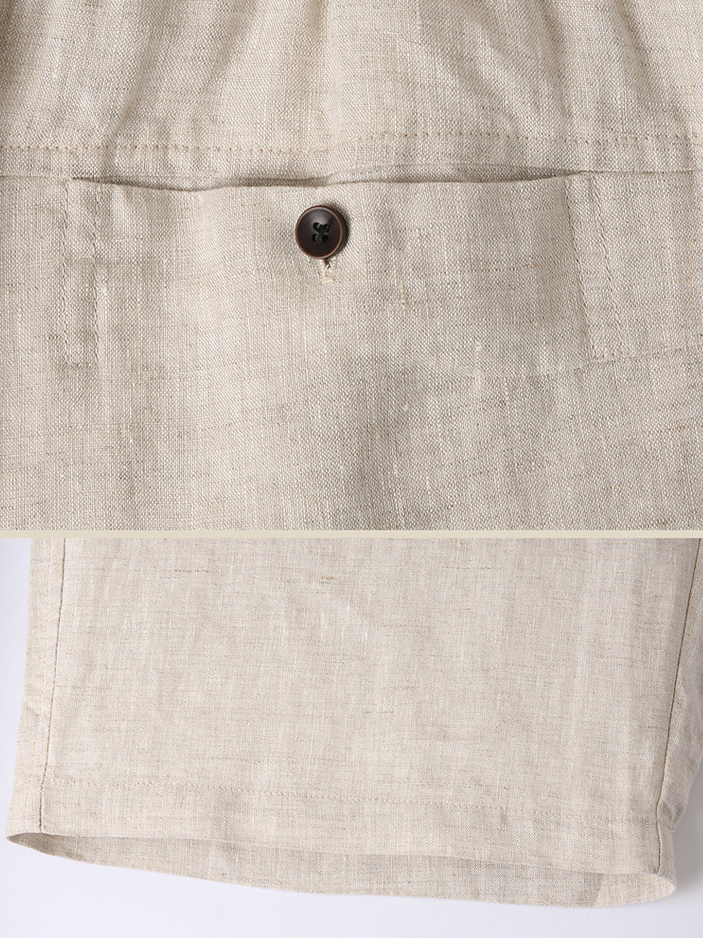 Mens Pure Linen Shorts Drawstring Casual Summer Shorts Breathable Lightweight