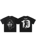Vintage Football Print Cotton T-Shirt