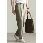 Adjustable Leather Buckle Casual Pants