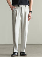 Adjustable Leather Buckle Casual Pants