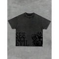Men's Retro Cotton T-Shirt with Print