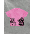 Men's Retro Cotton T-Shirt with Print