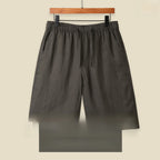 Mens Pure Linen Shorts Drawstring Casual Summer Shorts Breathable Lightweight