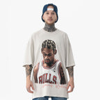 Retro Washed Print Cotton T-Shirt