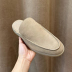 Mens Genuine Leather Slip-On Slippers