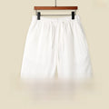 Mens Pure Linen Shorts Drawstring Casual Summer Shorts Breathable Lightweight