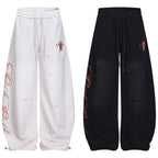 Vintage Style Loose Fit Cotton Blend Pants