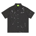 Mens Plaid Short Sleeve Cardigan Shirt