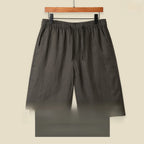 Mens Pure Linen Shorts Drawstring Casual Summer Shorts Breathable Lightweight