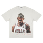 Retro Washed Print Cotton T-Shirt