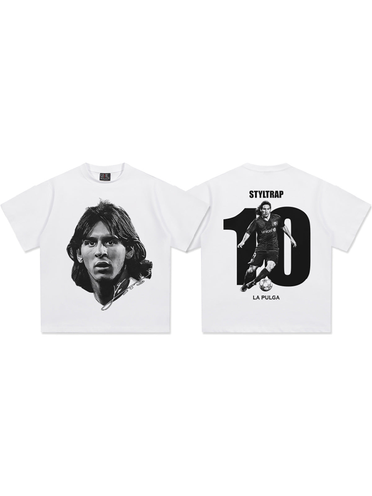 Vintage Football Print Cotton T-Shirt