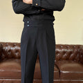 High Waist Draped Nine-Point Trousers