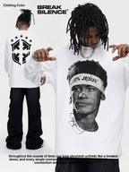 Vintage Football Print Cotton T-Shirt