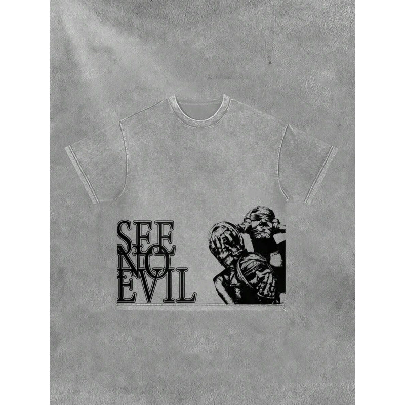 Men's Retro Cotton T-Shirt with Print