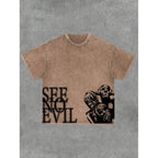 Men's Retro Cotton T-Shirt with Print