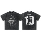 Vintage Football Print Cotton T-Shirt