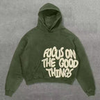 Anime Print Hooded Sweatshirt