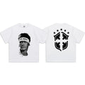 Vintage Football Print Cotton T-Shirt