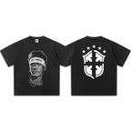 Vintage Football Print Cotton T-Shirt