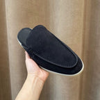 Mens Genuine Leather Slip-On Slippers