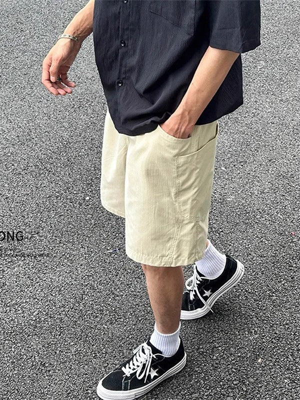 Mens Quick-Dry Cargo Shorts with Large Pockets Loose Fit