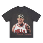 Retro Washed Print Cotton T-Shirt