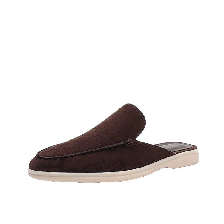 Mens Genuine Leather Slip-On Slippers