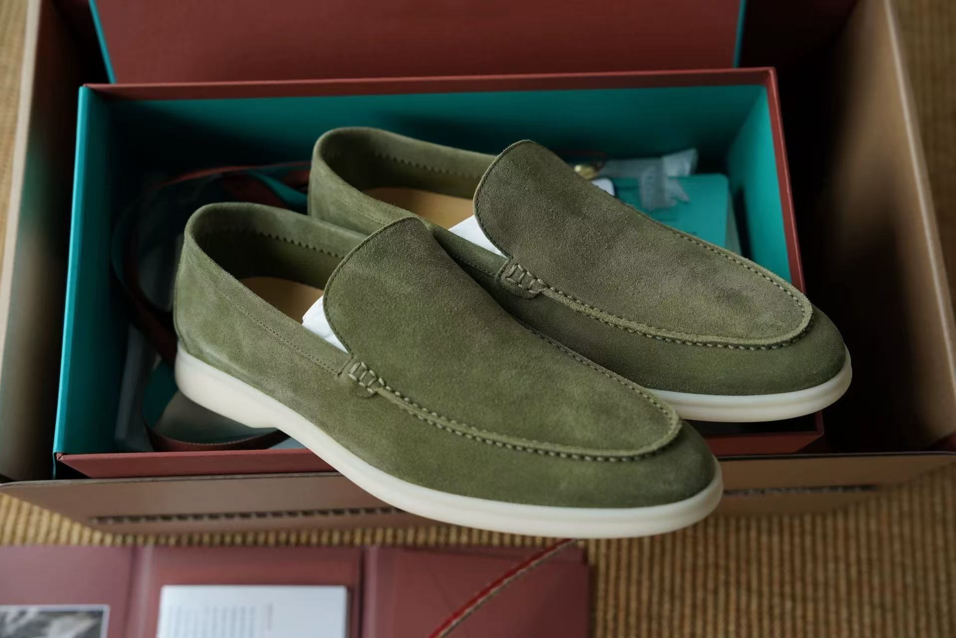 Mens Suede Slip-On Loafers