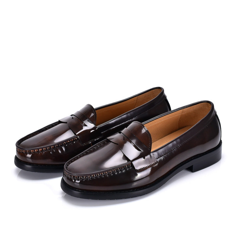 British Style Genuine Leather Slip-On Loafers